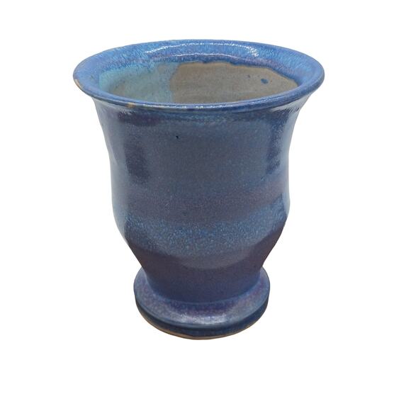 Lovely Studio Art Pottery Vase Signed RS Blue Lavender Decor - Picture 2 of 7